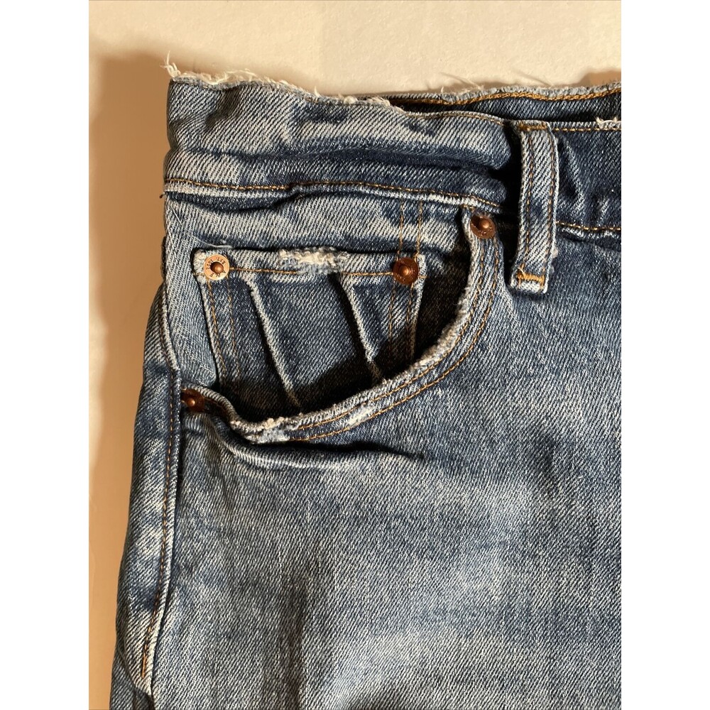ABERCROMBIE & FITCH Mom Short Mid-Rise Denim Jean Shorts 29/8 Distressed Raw Hem - Picture 3 of 12